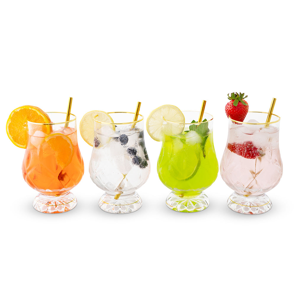 Gold Rim Highball Tumblers